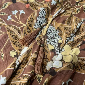 Spell & The Gypsy Bianca Brown Floral print wide leg pants size small thumbnail 13