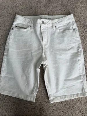 Calvin Klein Jeans White Denim Women's Shorts thumbnail 1