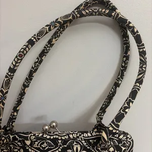 Vera Bradley Barcelona Lock Satchel Black and White Patterned Tote Bag thumbnail 6