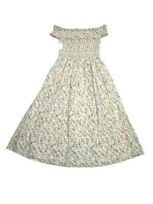 NWT Hill House Marguerite Nap in Sand Basketweave Vine Smocked Midi Dress L thumbnail 4