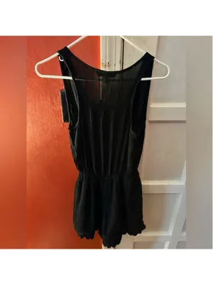 Abercrombie & Fitch Black Crochet Hem Sleeveless Romper thumbnail 8