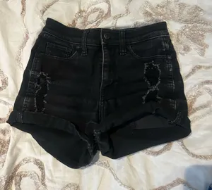 Hollister Jean Shorts Black High Rise thumbnail 1