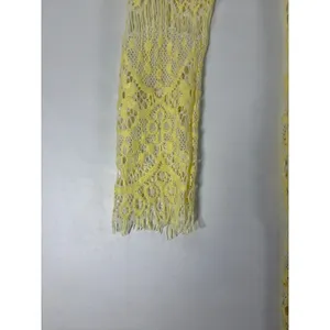 Reverse Australia Yellow Lace Long Sleeve Mini Dress V-Neck Open Back Sz Med NEW thumbnail 11