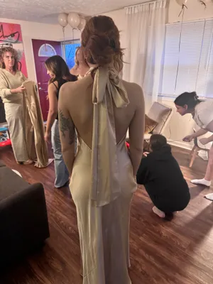 Show Me Your Mumu Lisa Maxi Dress Champagne Luxe Satin thumbnail 2