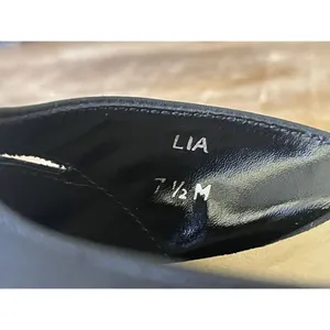 Two Lips LIA Black Leather Kitten Heel Mules Women’s Size 7.5M Made in Brazil thumbnail 4