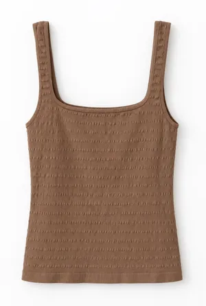 Free people tan ribbed tank top thumbnail 1