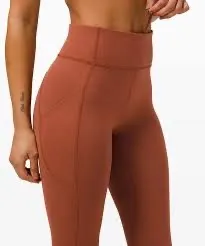 Lululemon Fast and Free High-Rise Tights in the color Dark Terracotta or Butternut Brown. thumbnail 1