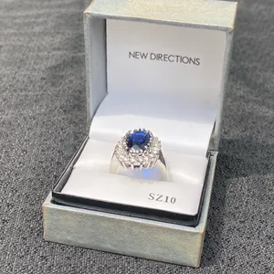 💎💙 NWT NIB New Directions Princess Diana Style Size 10 Sapphire Blue Style Cubic Zirconia Crystal Ring $20.00 💙💎 thumbnail 9