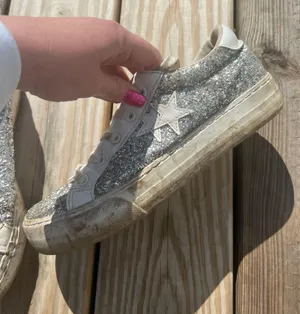 Women’s silver glitter star sneakers. Size 8.5 thumbnail 1