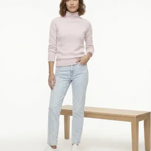 LL Bean pale‎ Pink Cotton Ragg Funnelneck Pullover Sweater Size XS thumbnail 3