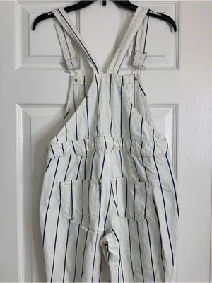 Universal Thread White Overalls with Blue Pinstripes Women’s Size XS (0) thumbnail 14