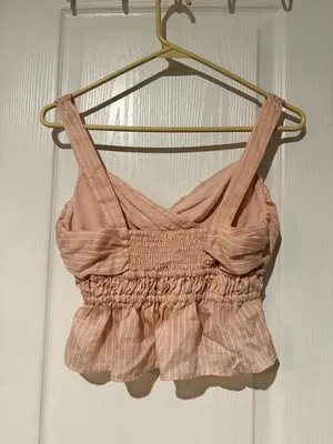Maeve by Anthropologie Light Pink Smocked Peplum Tank Top xsmall thumbnail 2