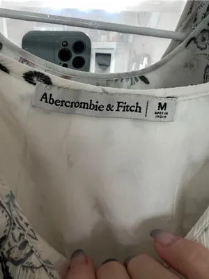 Abercrombie & Fitch White Maxi Dress with Pink Paisley and Black Floral Accents thumbnail 3