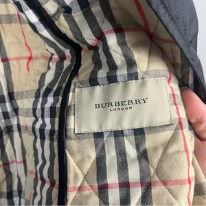 BURBERRY London QUILTED JACKET WOMENS Small BLACK Button Nova Double Breast thumbnail 13