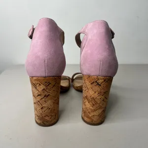 Botkier Pink Suede Cork Heels Size 9 thumbnail 6