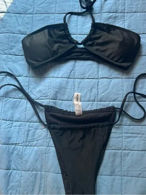 SheIn Black Bandeau Bikini Set thumbnail 3
