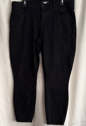 PAIGE Verdugo Crop Black Jeans Pants Size 32‎ thumbnail 1