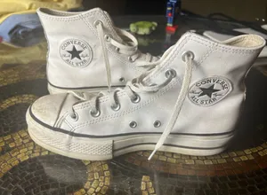 Converse Chuck Taylor All Star Leather Platform High Top Sneakers White Women’s thumbnail 1