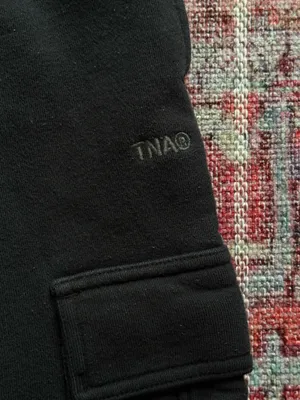 Aritzia TNA Sweatfleece Cozy Fleece Mega Fit Joggers Cargo Black thumbnail 5