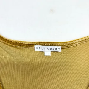 Baltic Born Velvet Wrap Maxi Dress Women Sz L Gold Flutter Sleeve Wedding Formal thumbnail 2