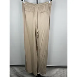 Zara Woman SS23 Tan Satin Effect Blend Drape Pareo Wide Leg Pants Ecru Size‎ L thumbnail 8