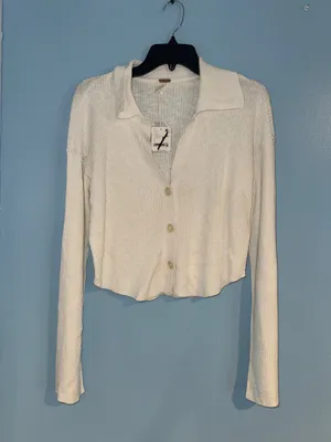 Free People Ella Sweatshirt Ivory Small thumbnail 3
