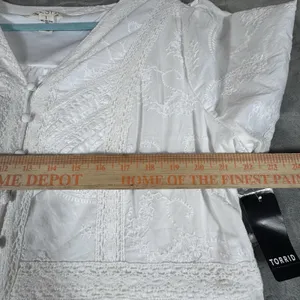 Torrid Festi Maxi Cotton Voile Crochet Detail Dress 1 White 14 16 Tiered Eyelet thumbnail 8