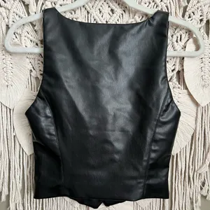 Zara Faux Leather Corset Top thumbnail 3