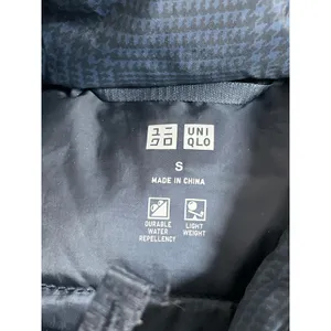 Uniqlo Ultra Light Houndstooth Women's Blue Full Zip Puffer Vest Jacket Size S thumbnail 5