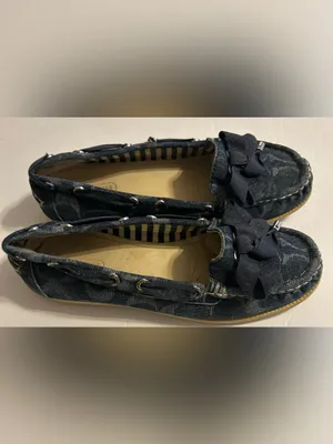 Coach Denim Blue Women’s Bow Moccasin Loafers thumbnail 3