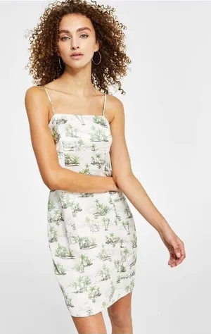 Hippie Rose Green Floral Mini Dress thumbnail 1