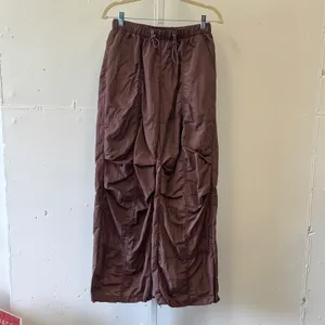 PacSun Mauve Brown Nylon Parachute Pants Wide Leg Streetwear MB7338 Small thumbnail 2