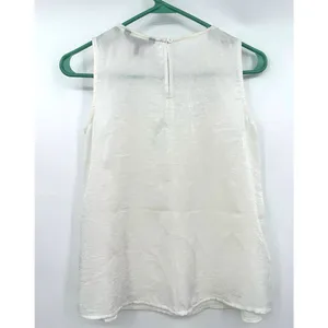 Banana Republic size XXS petite white semi sheer tank top‎ sleeveless blouse thumbnail 2