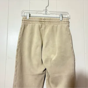 TNA Aritzia Cozy Fleece Boyfriend Sweatpants XS Tan Khaki Joggers thumbnail 9