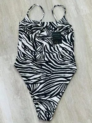 NEW Skatie Madison Ibiza One piece cut out swimsuit zebra thumbnail 6