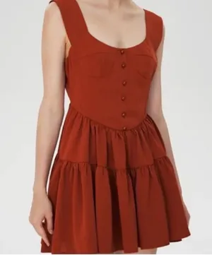 Cider • Mini Dress • Brown/Orange • Medium • Tiered thumbnail 1