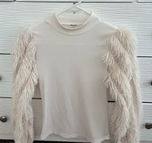 Boutique Feather Sleeve Top Size XS thumbnail 1