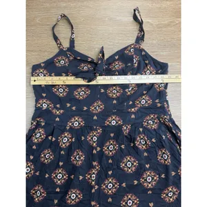 Torrid Jumpsuit Womens XL Black Batik Sun Tie Front Culotte Rayon Boho Festival thumbnail 4