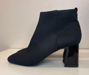 NYDJ Women's Cheree High Block Heel‎ Fabric Ankle Black Boots Size 10 M thumbnail 1