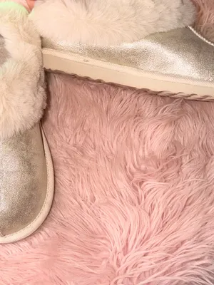 Faux Fur Lined Metallic Slipper Boots - Gold thumbnail 7