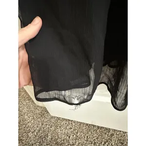 Max and Cleo Black Satin Chiffon Gown size 4 Small hole on the bottom of the dre thumbnail 4