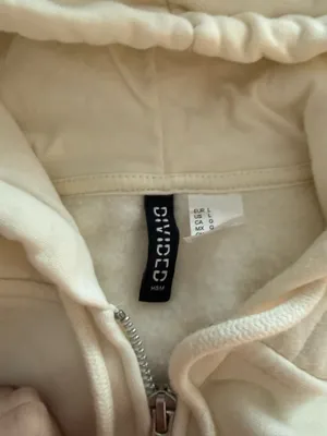 Cropped Zip-Up Hoodie H&M cream thumbnail 3
