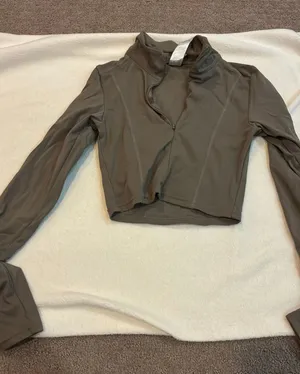 pretty little thing khaki green active quarter zip thumbnail 1