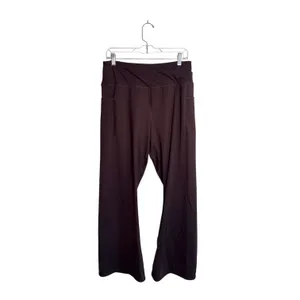 Maurices Smooth Crossover Flare Leggings Brown High Rise Large Short thumbnail 2