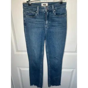 Paige Cindy‎ High Rise Straight Leg Jeans Lover Wash Grand Hem 26 5512E77-7125 thumbnail 3