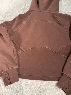 Lululemon scuba Brown oversized Half-Zip Hoodie sweatshirt XS/S thumbnail 12