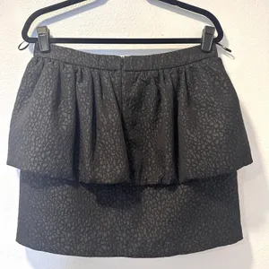 Zara Size-XL Mini Skirt Black Jacquard Puffy Layer‎ thumbnail 6