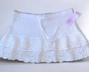 wild fable White Crochet Tiered Mini Skirt thumbnail 1