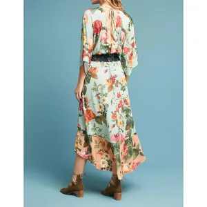 Farm Rio Dress floral marilla fit flare maxi womens Blue (xsmall) resortwear thumbnail 5