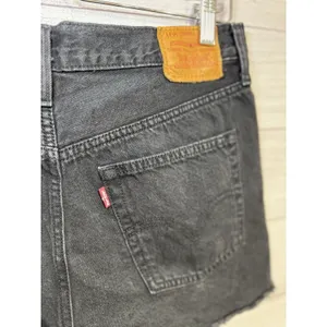Levi's Shorts Womens W29 501 Button Fly Black Raw Hem Grunge High Rise thumbnail 9